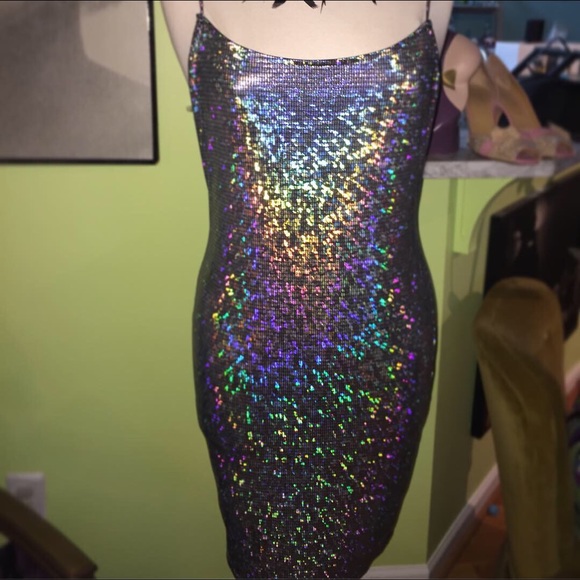 fashion nova holographic dress